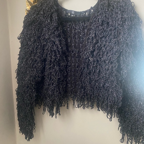 Shaggy Knit black with metallic jacket - Picture 1 of 5